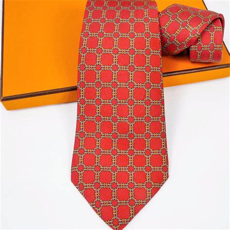 hermes tie vintange red tie|Hermes tie real.